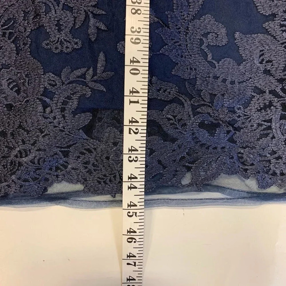 JS Collections Women's Embroidered Lace Sheath Dress 866553 In Navy Size 6 NWT - Picture 14 of 14